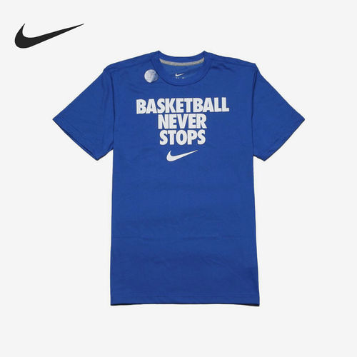 Nike耐克正品男修身透气圆领字母印花篮球套头短袖T恤524306-476