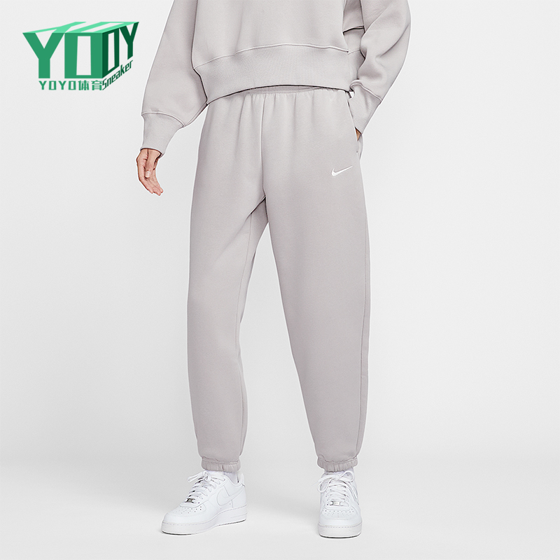 Nike/耐克正品Sportswear女士高腰加绒运动针织长裤FZ5997-009