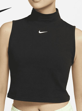 Nike/耐克正品透气女子弹力紧身运动企领无袖T恤 DD5881-010