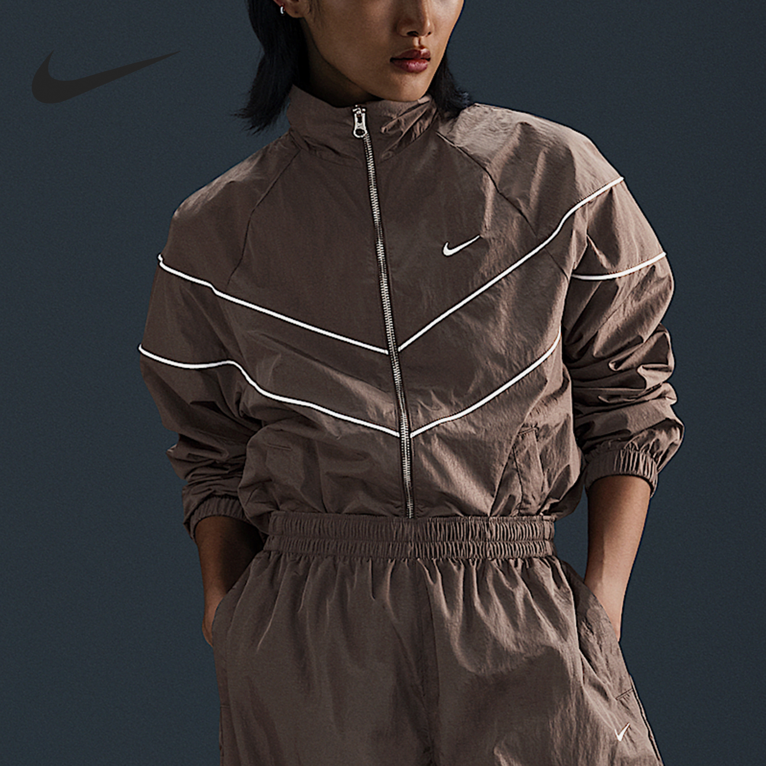 Nike/耐克正品WINDRUNNER女士复古防晒梭织外套FV6305-004