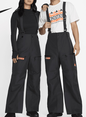 Nike/耐克正品2024新款男女同款滑雪运动背带长裤FV8890-060