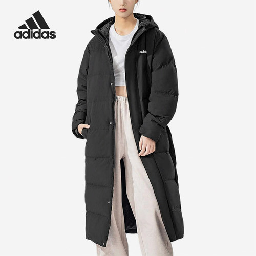 Adidas/阿迪达斯正品2024冬款男女保暖过膝长款羽绒服JW1686