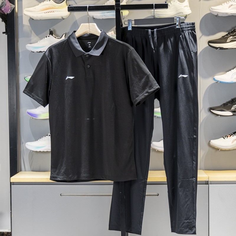 李宁正品2025新款男子亲肤轻盈透气POLO衫短袖运动套装AWBV131-1,运动服/休闲服装,运动套装,淘宝优惠券,粉丝福利购,淘宝优惠卷