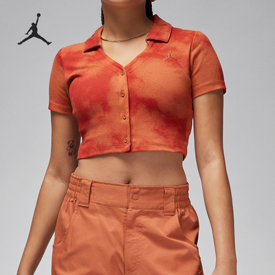 Nike/耐克正品JORDAN女士针织休闲透气翻领短袖T恤FN5403-209