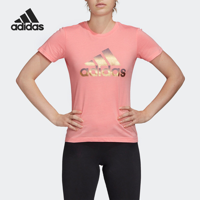 阿迪达斯女士圆领运动T恤