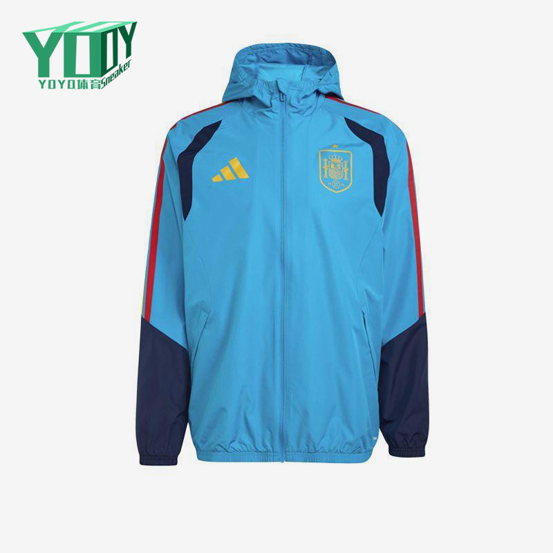 Adidas/阿迪达斯正品新款男蓝藏蓝色球类经典运动夹克外套KA3498