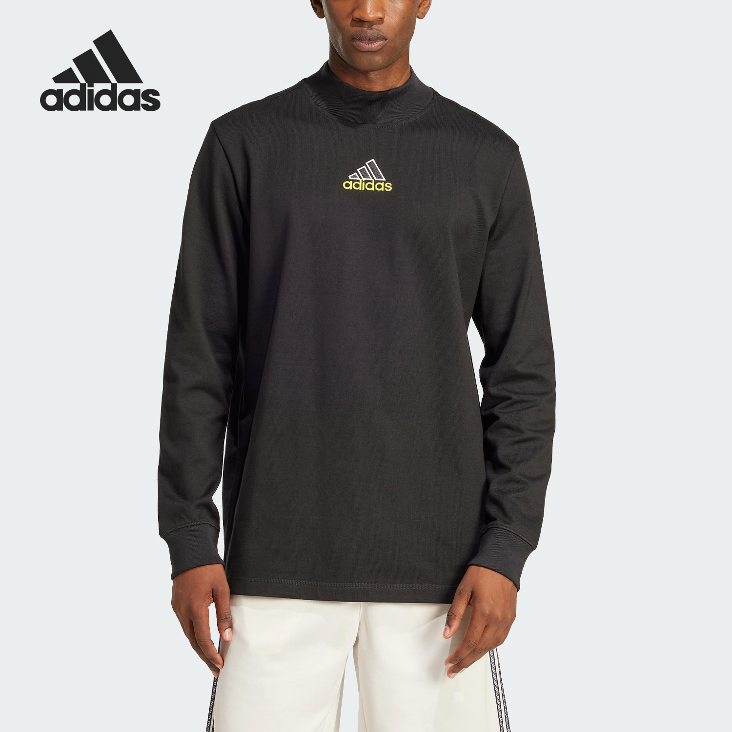 Adidas/阿迪达斯正品2025新款男士训练半高领针织T恤JD5401