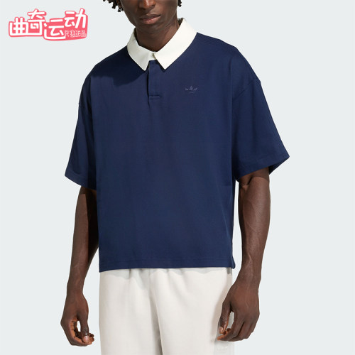 Adidas/阿迪达斯正品三叶草新款男深蓝白色经典短袖POLO衫KD0586
