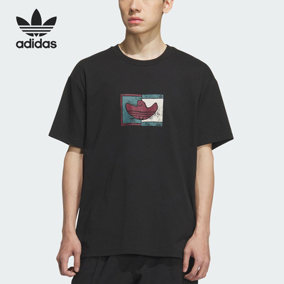 Adidas/阿迪达斯正品三叶草男女宽松图案透气休闲短袖KD4290