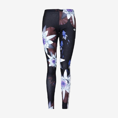 Adidas阿迪达斯正品Originals女花卉印花中腰修身运动裤AC2132