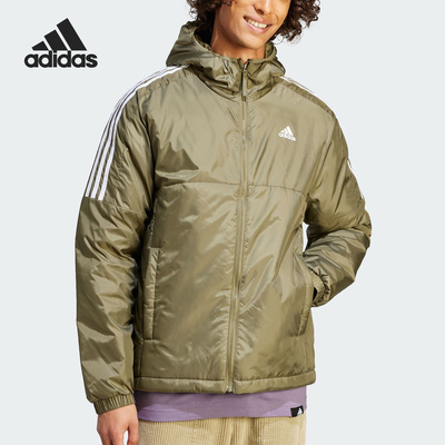 Adidas/阿迪达斯正品冬季新款男士户外保暖连帽棉服HZ5725
