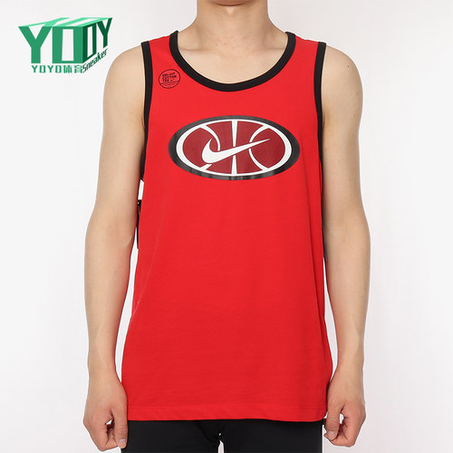 Nike/耐克正品2025男士运动圆领套头透气篮球背心T恤BQ3676-657