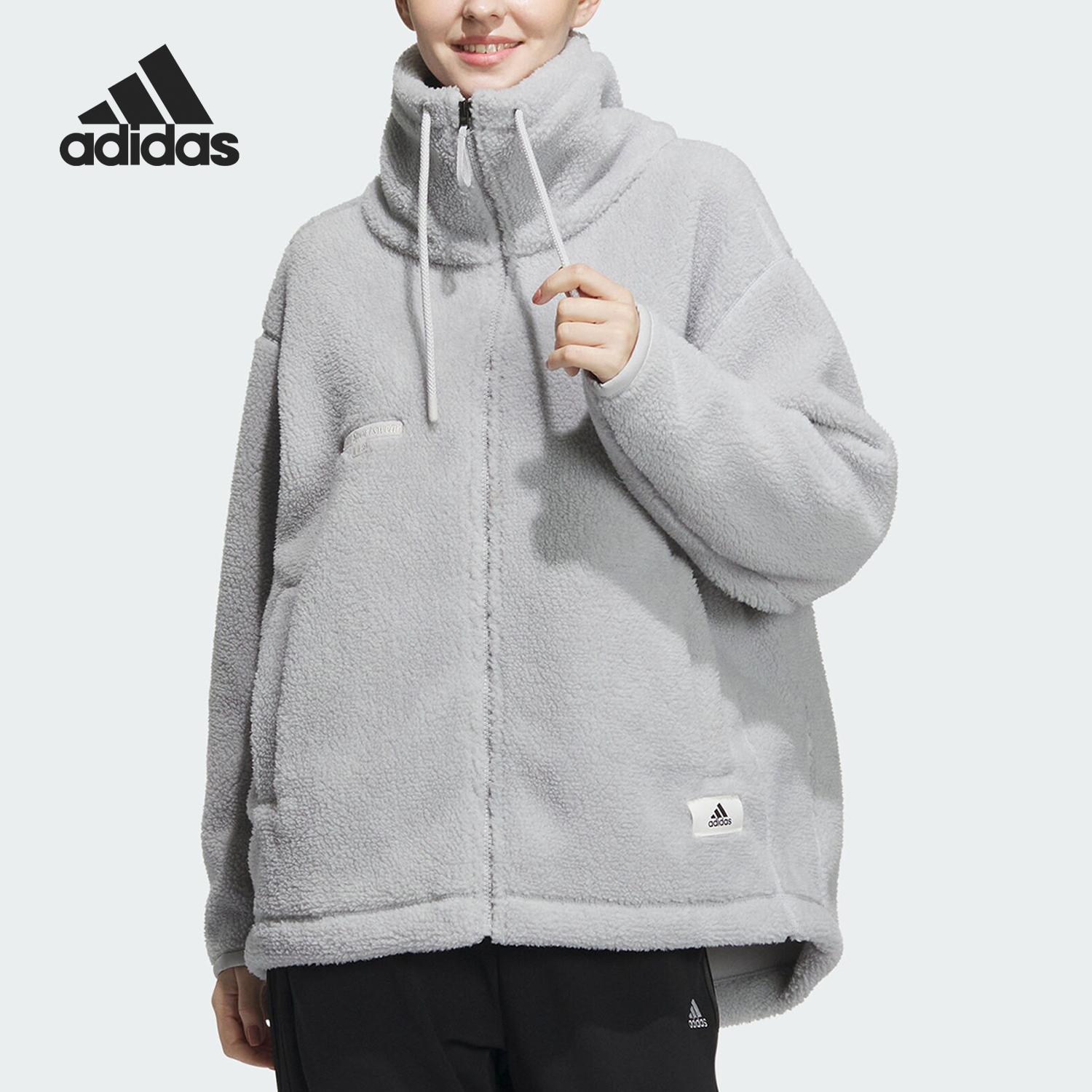 阿迪达斯正品女子针织外套