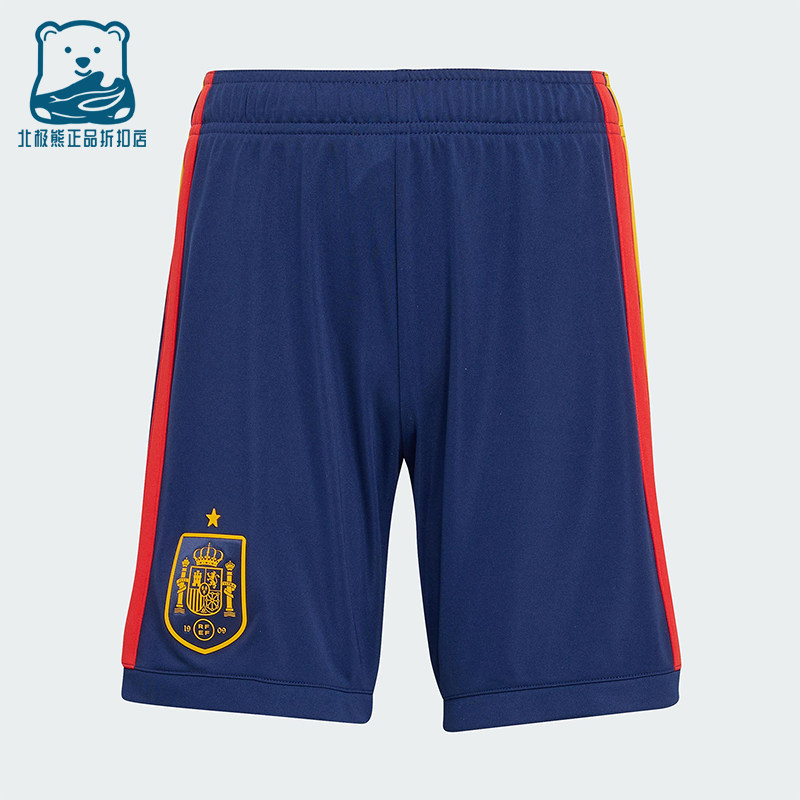 Adidas/阿迪达斯正品2025大童运动松紧腰耐穿透气足球短裤JZ5760