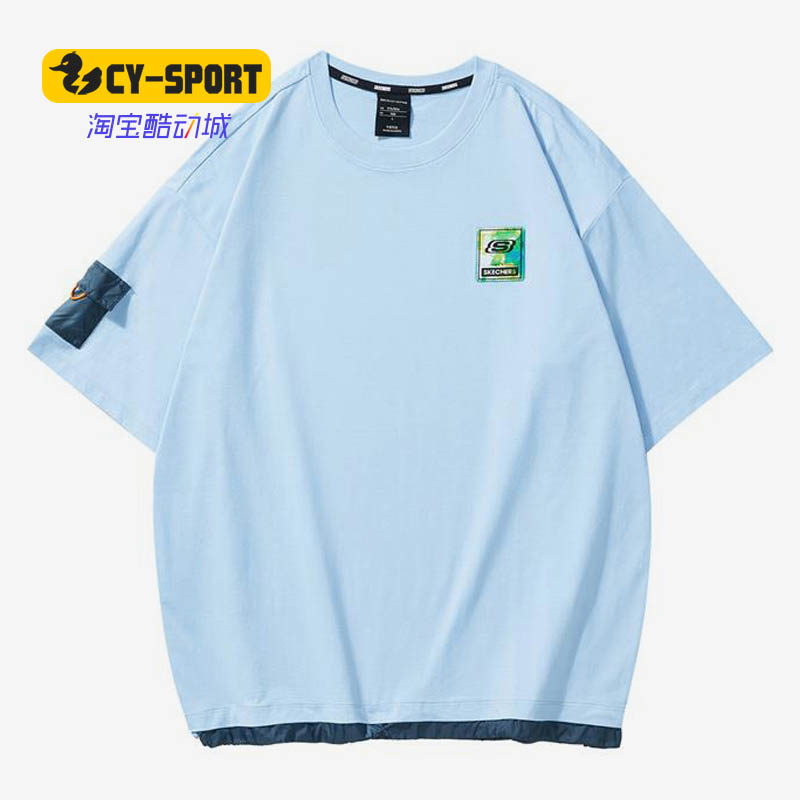 Skechers/斯凯奇正品 春季男子圆领休闲舒适运动短袖T恤 L121M028