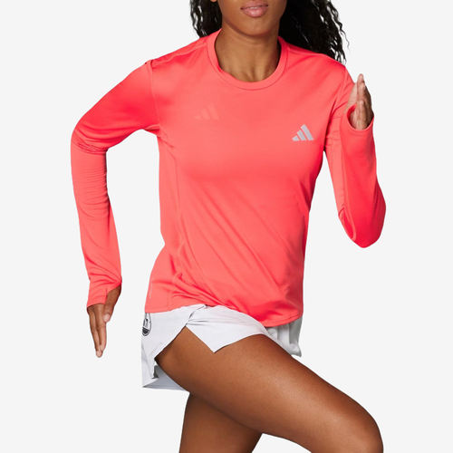 Adidas阿迪达斯正品女士长袖吸湿排汗透气圆领跑步运动T恤JM7899