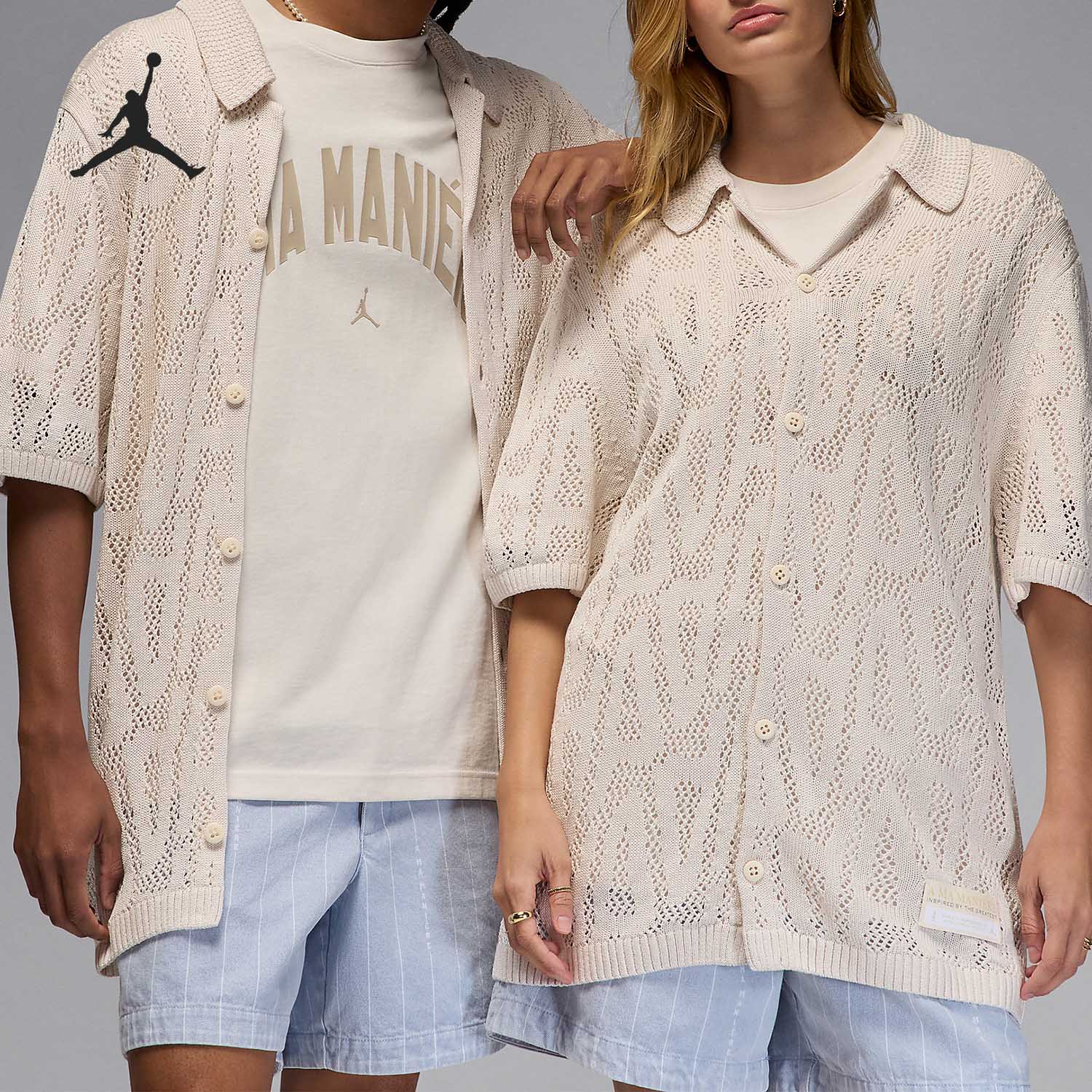 Nike/耐克正品JORDAN男女时尚透气针织翻领短袖HF0535-030