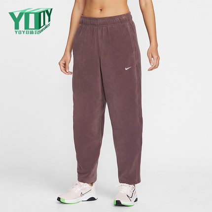 Nike/耐克正品2025冬季款女士休闲中腰摇粒绒刺绣长裤HV3708-502