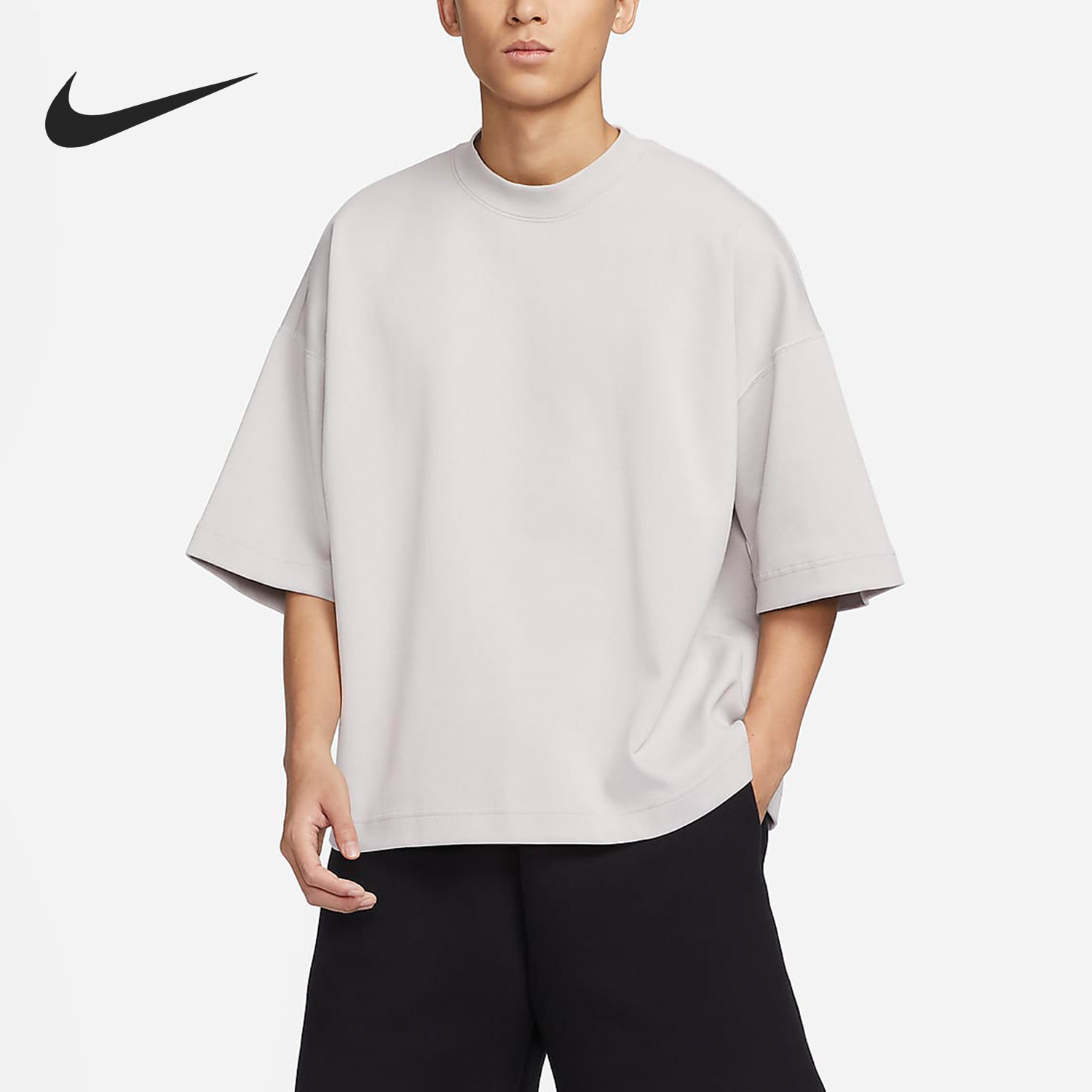 Nike/耐克正品新款男士简约宽松针织圆领短袖T恤FB8166-012