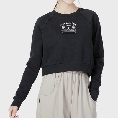 UA/安德玛正品Pjt Rck Hm Gym Flc Crw女士加绒卫衣1373600-001