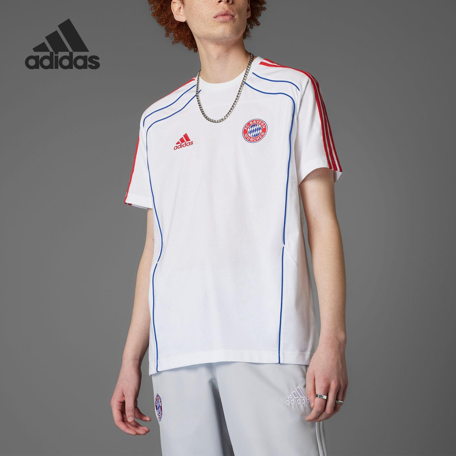 Adidas/阿迪达斯正品FCB UBP TEE男士透气足球训练短袖JF0587