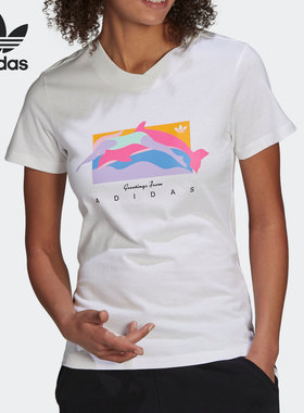 Adidas/阿迪达斯正品当季三叶草新款女子休闲短袖运动T恤GN4427