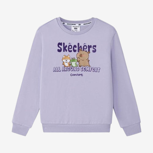 Skechers斯凯奇正品针织套头儿童运动休闲卫衣L425K120-02N4