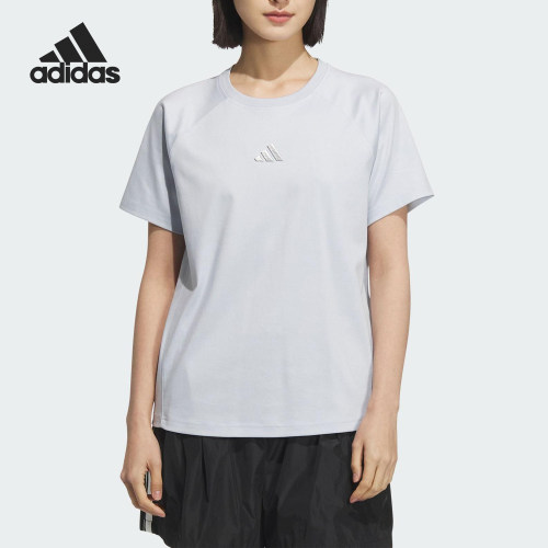 Adidas/阿迪达斯正品2025夏季款女士运动针织圆领短袖KB7596