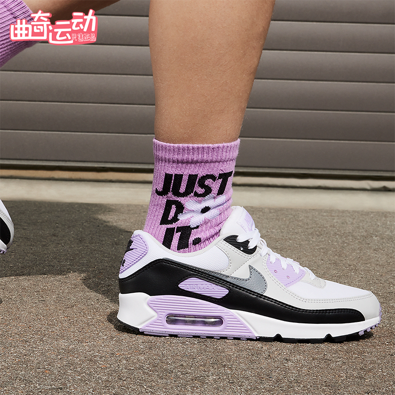 Nike/耐克正品Air Max 90女士耐磨训练轻盈气垫跑步鞋DH8010-103