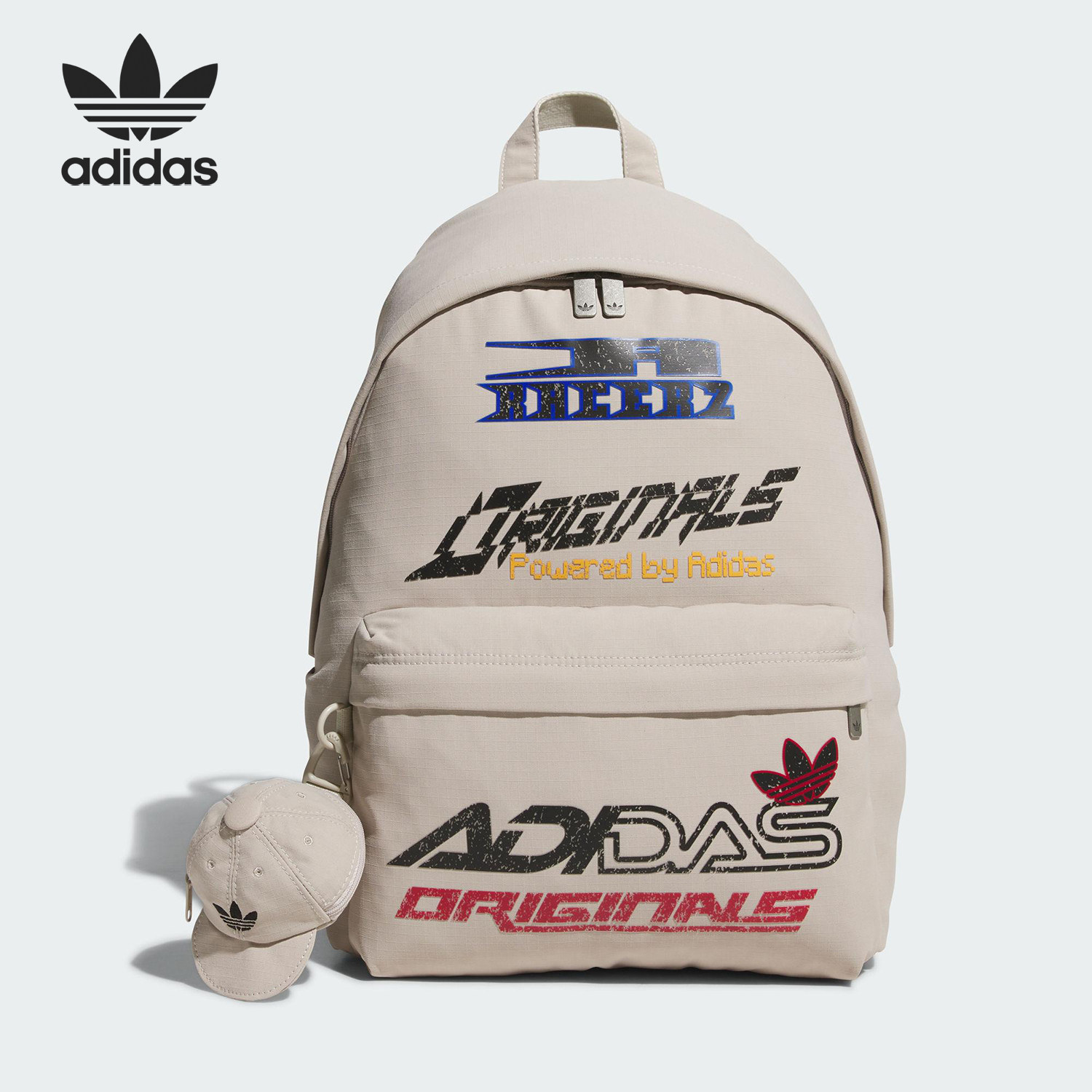 Adidas/阿迪达斯正品三叶草男女印花背带经典运动双肩背包KF2502