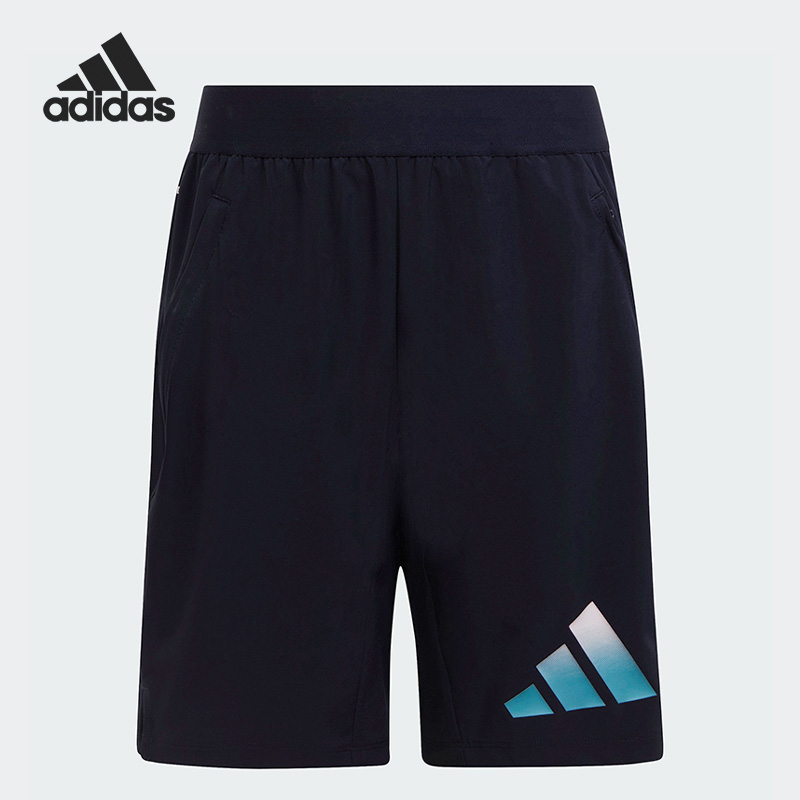 阿迪达斯男童休闲轻薄运动短裤