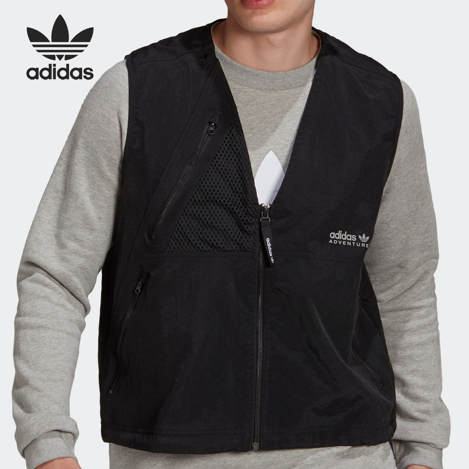 阿迪达斯三叶草男子运动单马甲