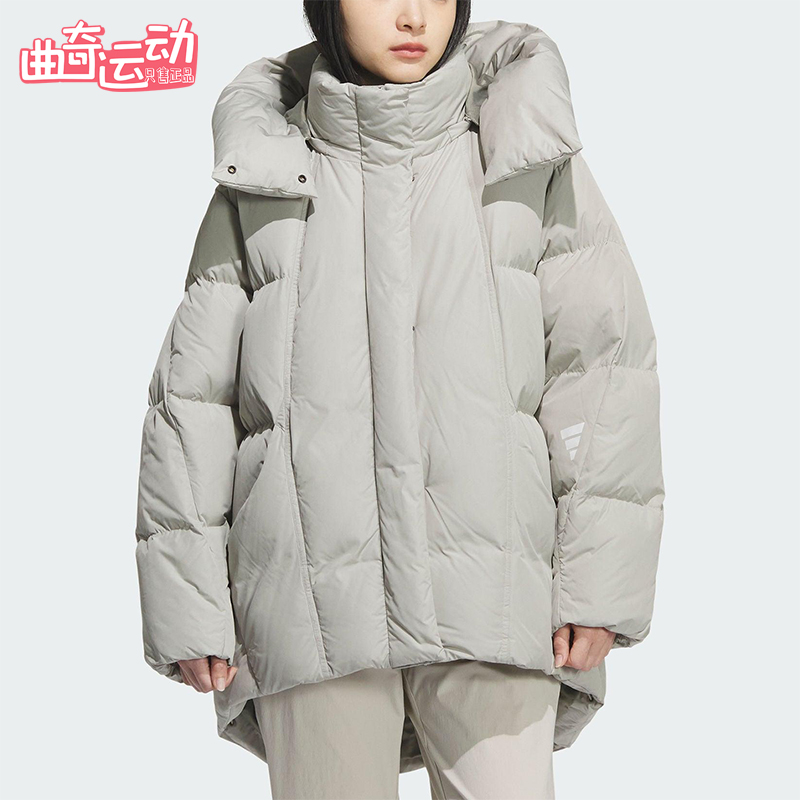 Adidas/阿迪达斯正品冬季女士运动保暖连帽宽松时尚羽绒服KC5800