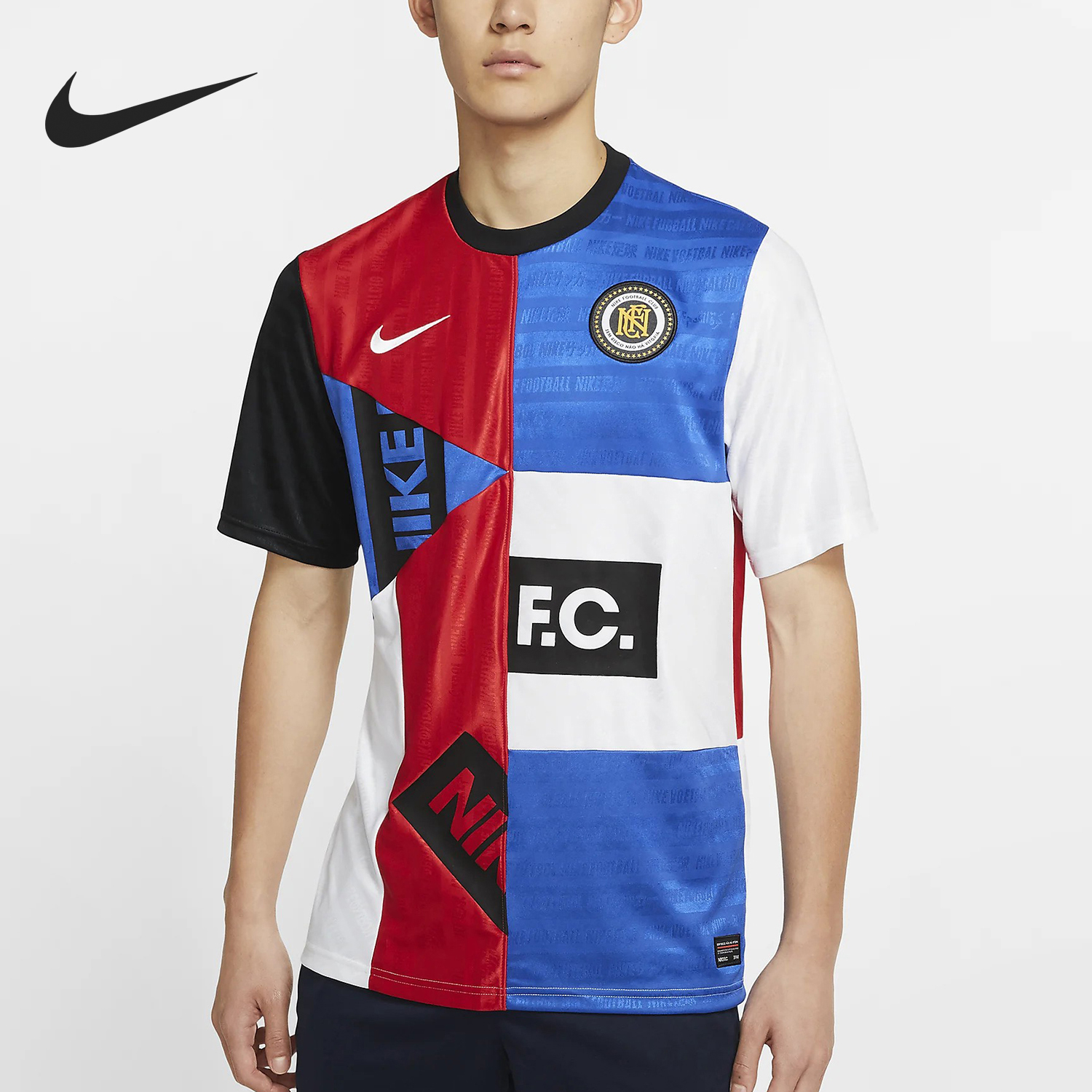 Nike/耐克正品F.C.男士圆领足球训练透气运动短袖T恤CJ2490-480