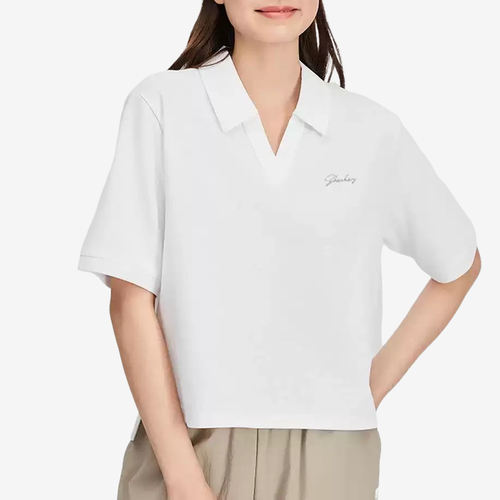 Skechers斯凯奇正品GODRI女针织透气短袖翻领衫P225W211-0019