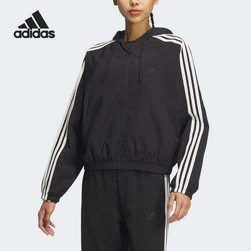 Adidas/阿迪达斯正品W 3S JKT1女士休闲连帽夹克外套JN0757