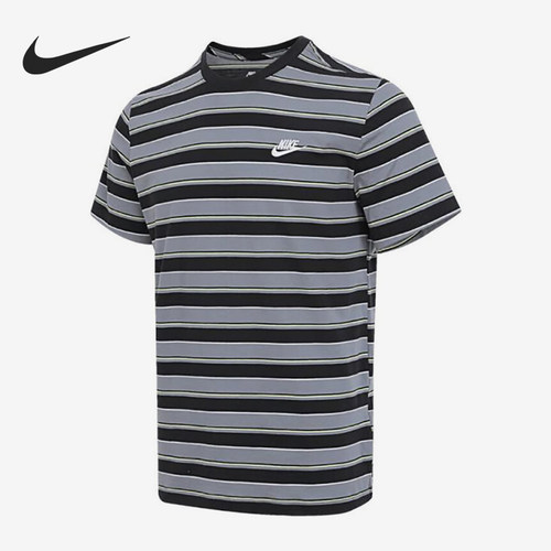 Nike/耐克正品2025夏季款男士条纹透气宽松短袖HJ0551-010