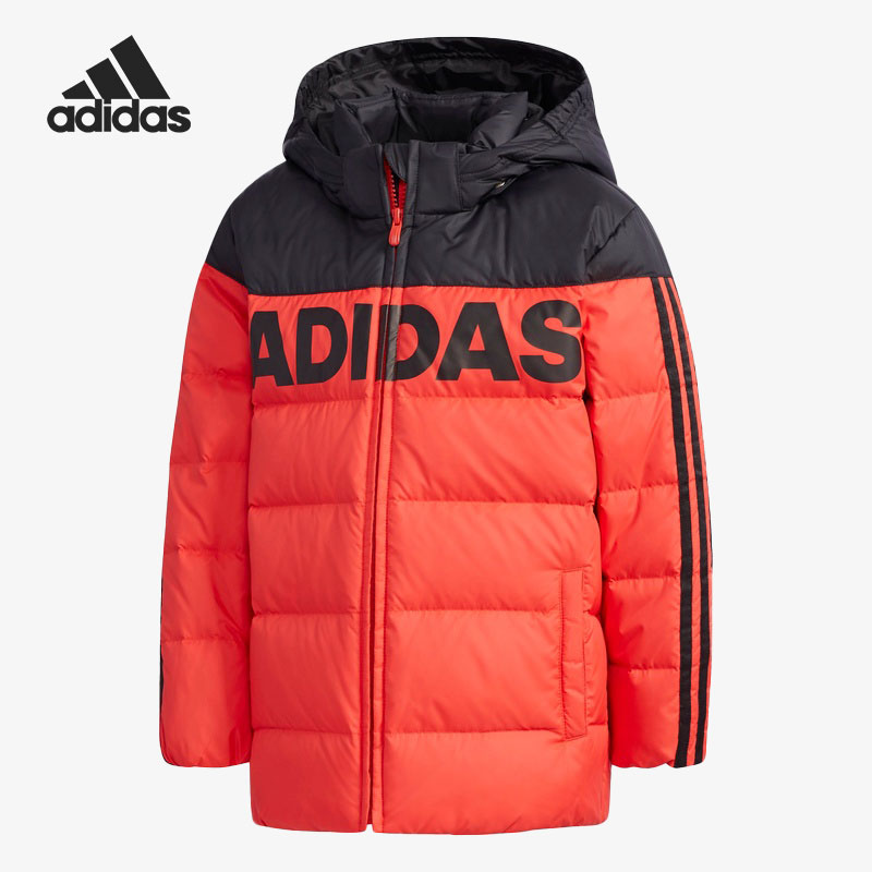Adidas/阿迪达斯正品婴童连帽中长款运动保暖羽绒服 DM7118