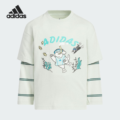 Adidas/阿迪达斯正品SPORTSWEAR儿童卡通印花透气长袖KC2789