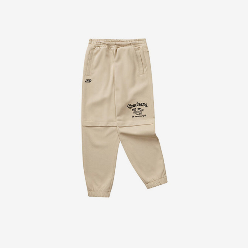 Skechers/斯凯奇正品新款儿童日常经典透气系带刺绣休闲长裤