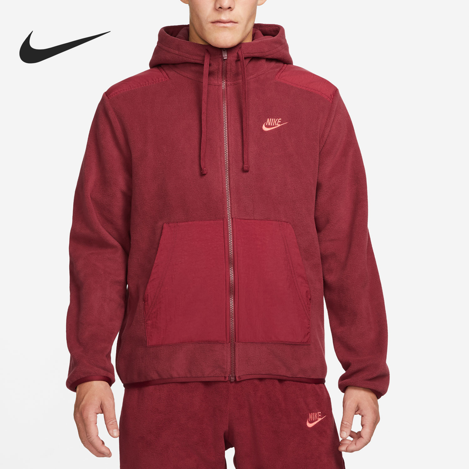 耐克男子连帽加绒夹克外套