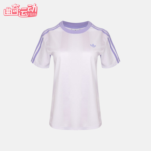 Adidas阿迪达斯正品三叶草系列服女短袖提花运动T恤KY0803