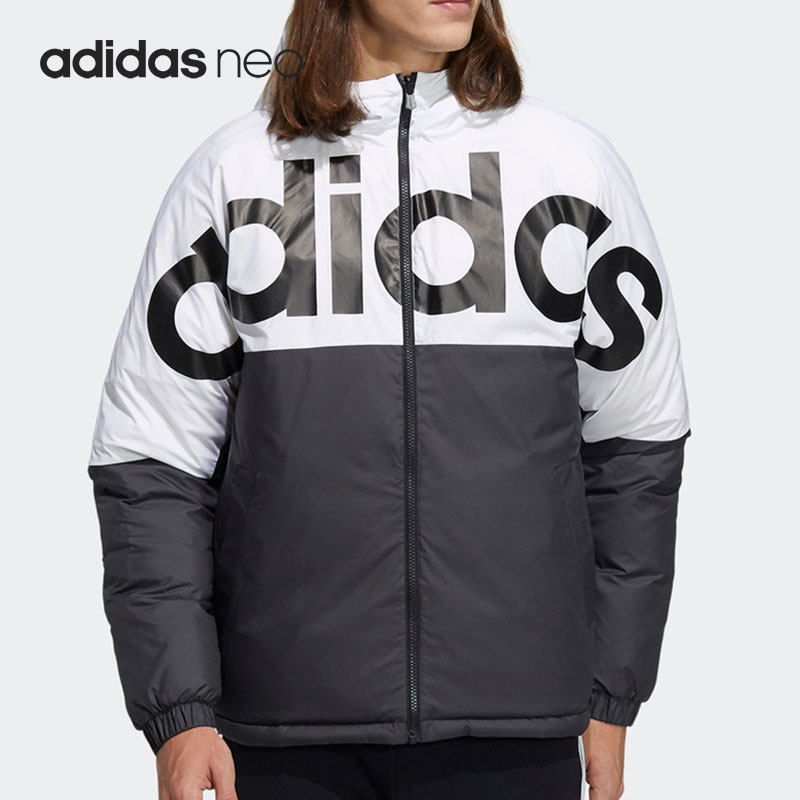 Adidas/阿迪达斯正品NEO男子运动保暖双面穿连帽羽绒服H45282