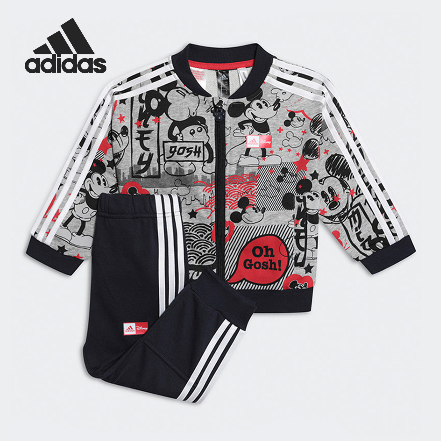 Adidas/阿迪达斯正品Disney 迪士尼联名婴童春秋运动套装 GD3725