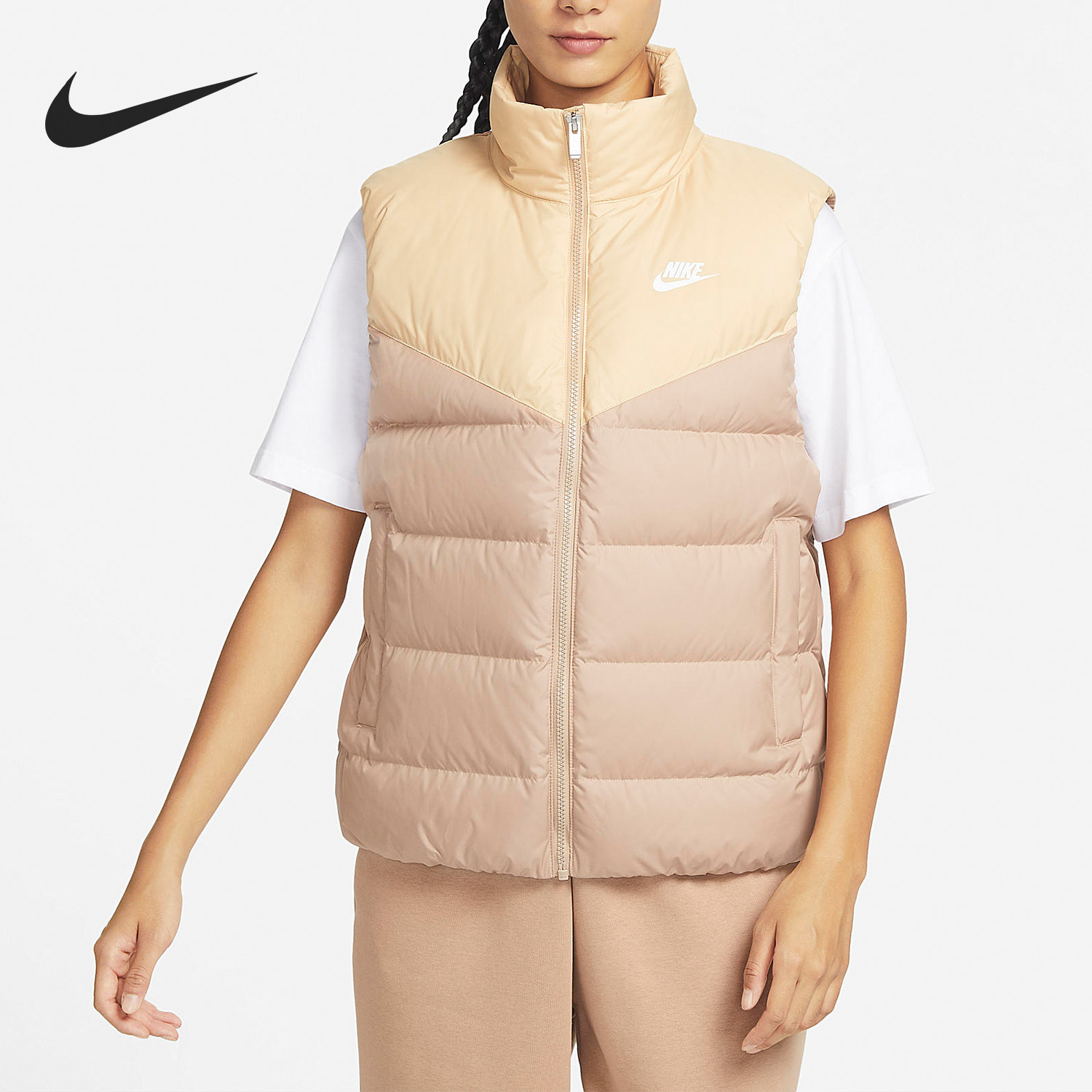 Nike/耐克 正品当季新款女子运动健身休闲羽绒马甲DQ6897-200