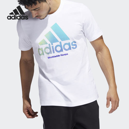 Adidas/阿迪达斯正品当季新款圆领篮球男子运动短袖T恤HC6903