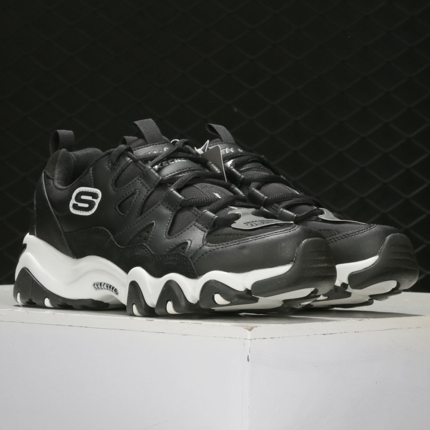 Skechers/斯凯奇正品情侣低帮怪兽甜心小白鞋休闲鞋运动鞋熊猫鞋