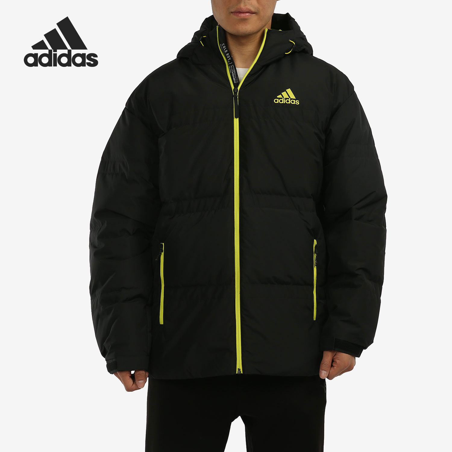 Adidas/阿迪达斯正品春季新款保暖连帽男子运动羽绒服H20773