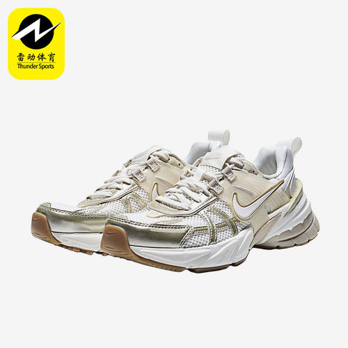 Nike/耐克正品V2KRun新款女白米白色复古经典鞋跑步鞋FD0736-116