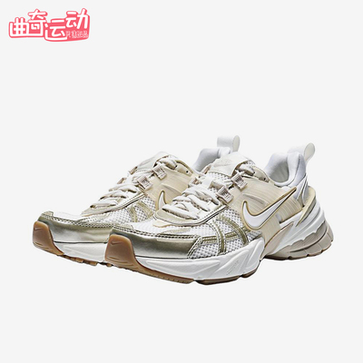 Nike/耐克正品V2KRun新款女白米白色复古经典鞋跑步鞋FD0736-116